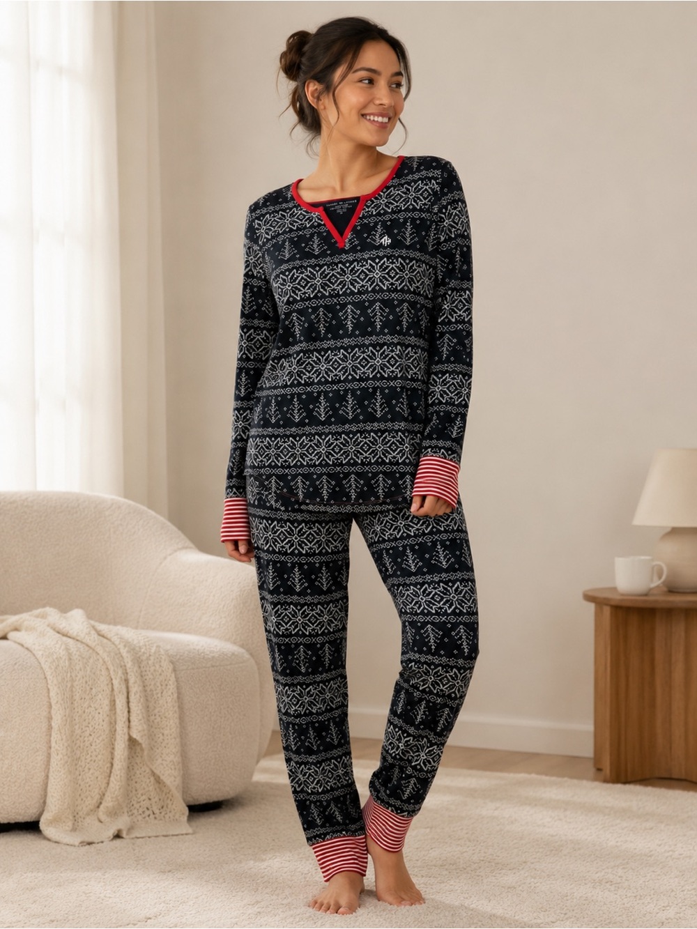 Tommy Hilfiger  Navy Fair Isle Two-Piece Pajama Set